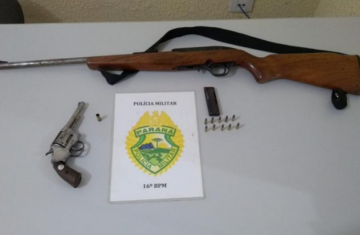Laranjeiras – Polícia Militar apreende armas de fogo em veículo no bairro Industrial